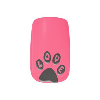 Paw Print  Love  3d Custom Colour Minx Nail Wraps by FXtions at Zazzle