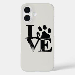 Paw Print Love iPhone 16 Case