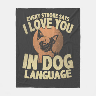 Paw Print Love Dog Quote Art for Pet Owners Fleece Blanket