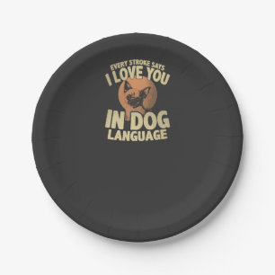 Paw Print Love Dog Quote Art for Pet Owners Paper Plates