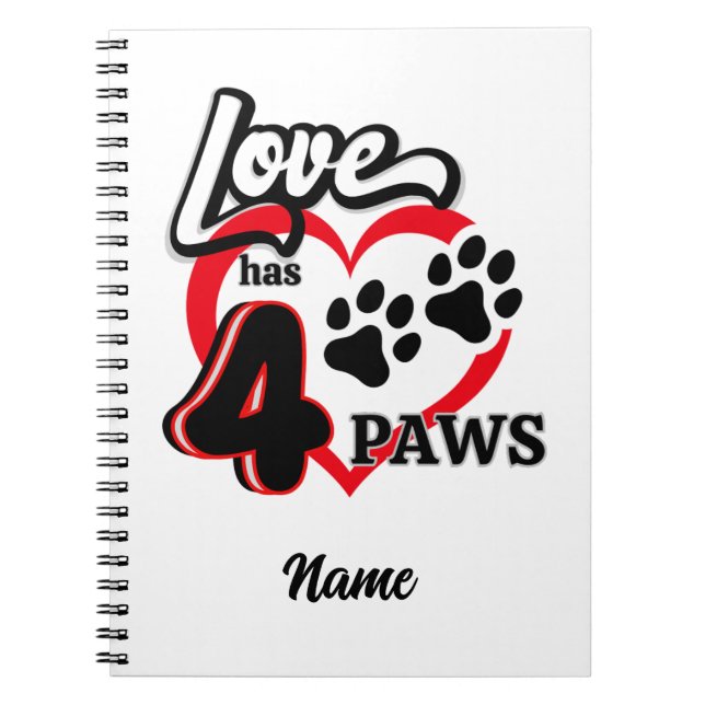 Paw Print Love Notebook  (Front)