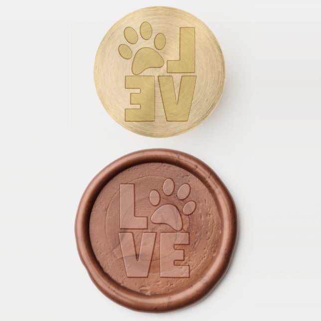 paw print love wax seal stamp (Stamped)
