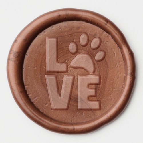 paw print love wax seal stickers