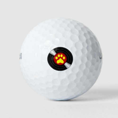 Paw print lp vinyl golf balls
