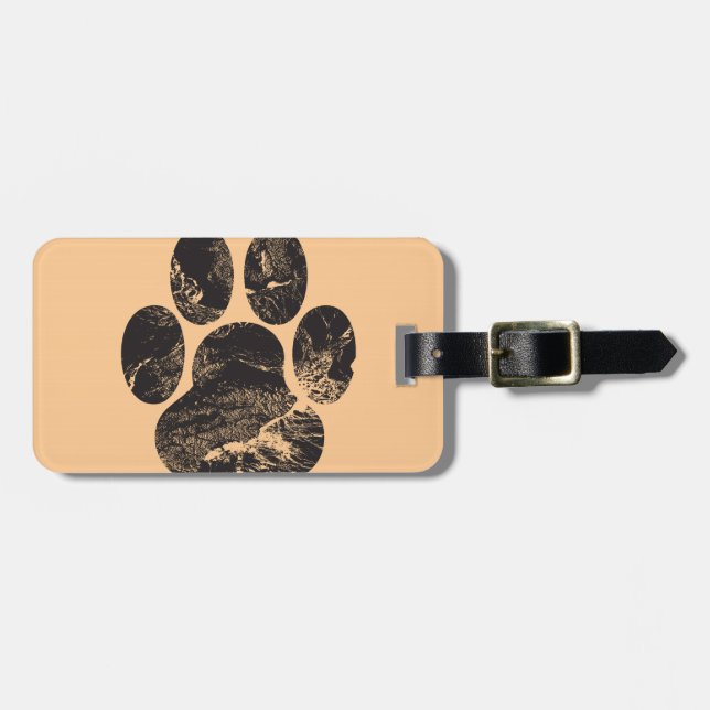 Paw Print Luggage Tag (Front Horizontal)
