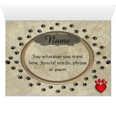 Paw Print Marble Look Dog or Cat Memorial (Inside Horizontal (Bottom))