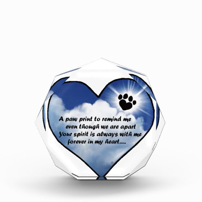 Paw Print Memorial Poem Award (Front)