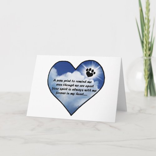 Paw Print Memorial Poem Card