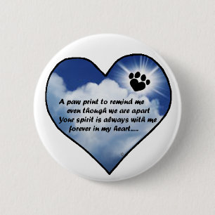 Paw Print Memorial Poem Pinback Button