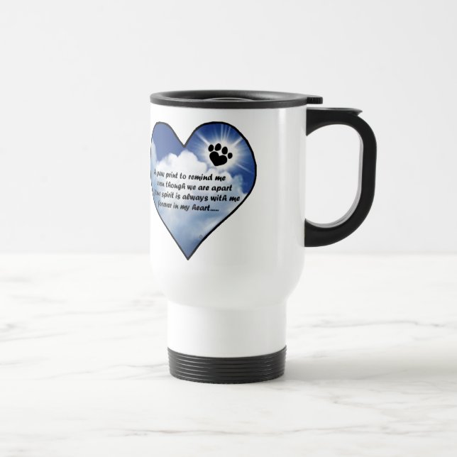 Paw Print Memorial Poem Travel Mug (Right)