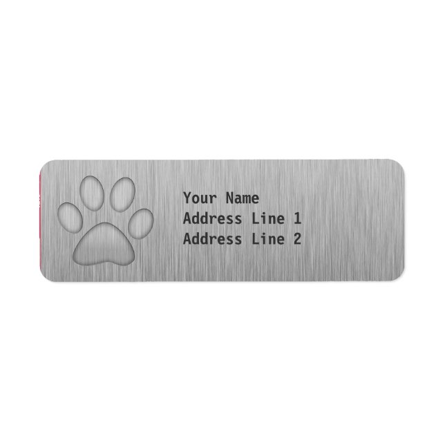 Paw Print; Metal-look Label (Front)