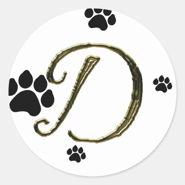 Paw Print Monogram Sticker (Front)