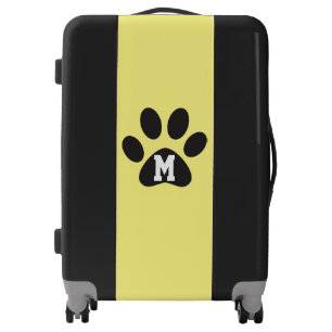 Paw Print Monogram Yellow Cream Luggage