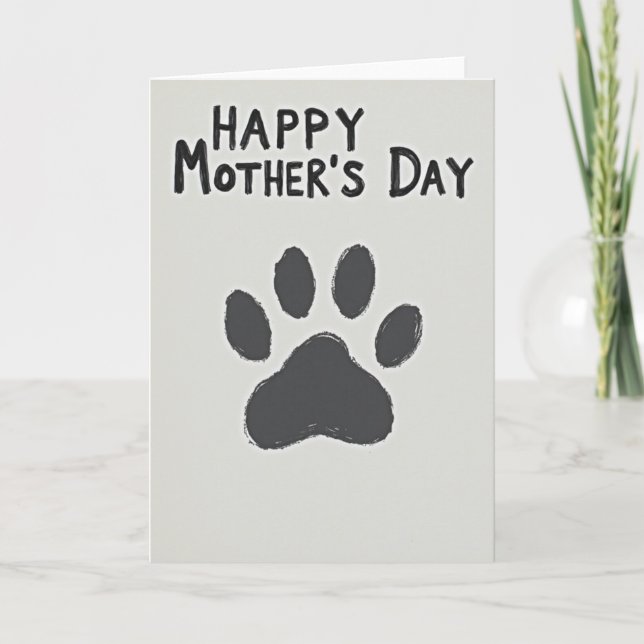 Paw Print Mothers Day Card (Front)