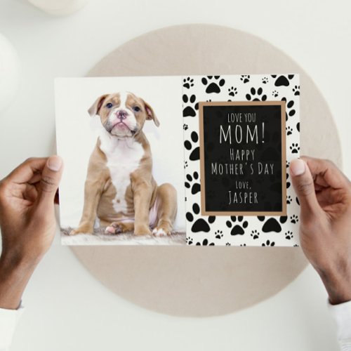 Paw Print Mothers Day Fathers Day photo Holiday Card