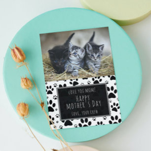 Paw Print Mother's Day photo Card from Pets