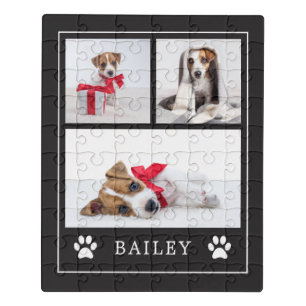 Paw Print Multi Photo Pet Dog or Puppy Jigsaw Puzzle