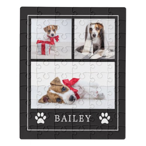 Paw Print  Multi Photo Pet Dog or Puppy Jigsaw Puzzle