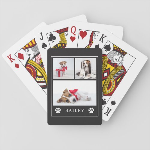 Paw Print  Multi Photo Pet Dog or Puppy Playing Cards