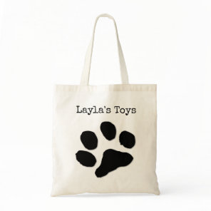 paw print name / pets toys tote bag