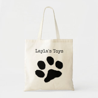 paw print name / pets toys tote bag