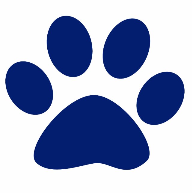 Paw Print Navy Blue Christmas Holiday Gift Cutout (Front)