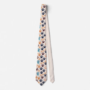 Paw print neck tie