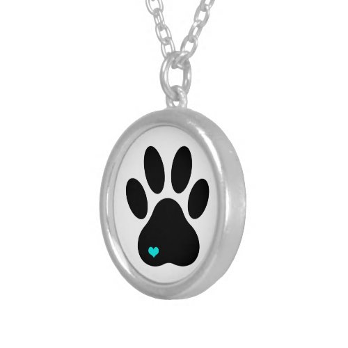 Paw Print Necklace with Heart