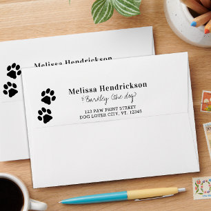 Paw Print New Address Moving Return Address Envelope