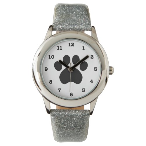 Paw Print Numbered Wristwatch