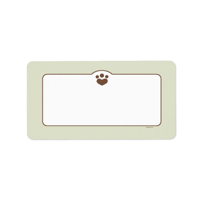 Paw Print Off-Leash Art™ Household Pet Custom Label (Front)