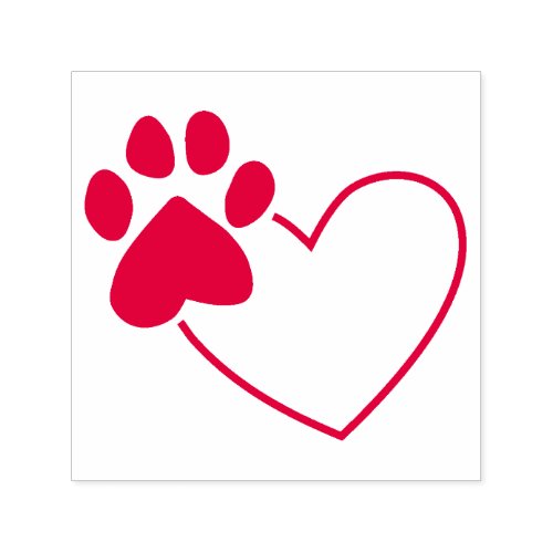 Paw Print On Heart Self Inking Stamp