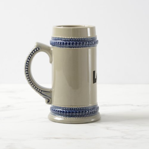 Paw Print on Love Text Illustration Beer Stein