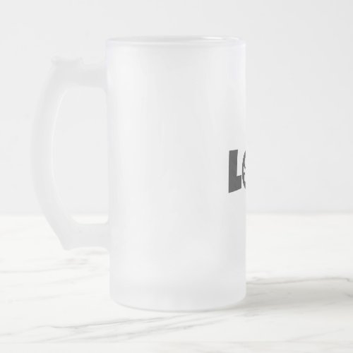 Paw Print on Love Text Illustration Frosted Glass Beer Mug