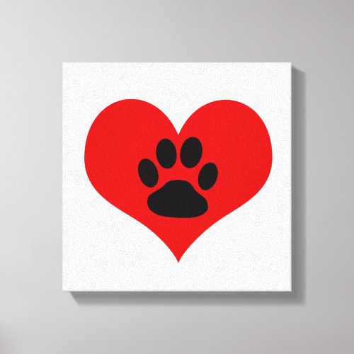 Paw Print On My Heart _ Dog Canvas Print