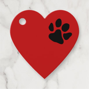Paw Print On My Heart Favor Tags
