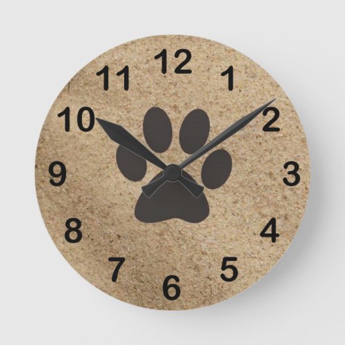 Paw Print on Sand Art Clock