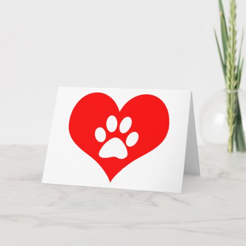 paw print on your heart pet loss memorial card