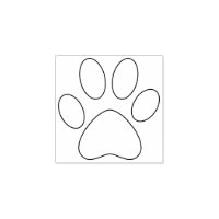Animal Paw Print Rubber Ink Stamp, Cat Dog Pet Craft Favours