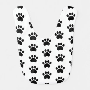 Paw Print Pattern Baby Bib