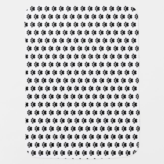Paw Print Pattern Baby Blanket (Front)