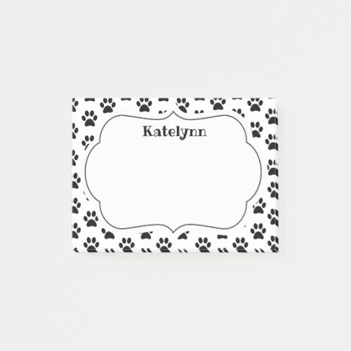 Paw Print Pattern Custom Monogram Notes