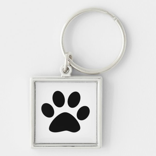 Paw Print Pattern Dog Mom Dad Christmas Gift Favor Keychain (Front)