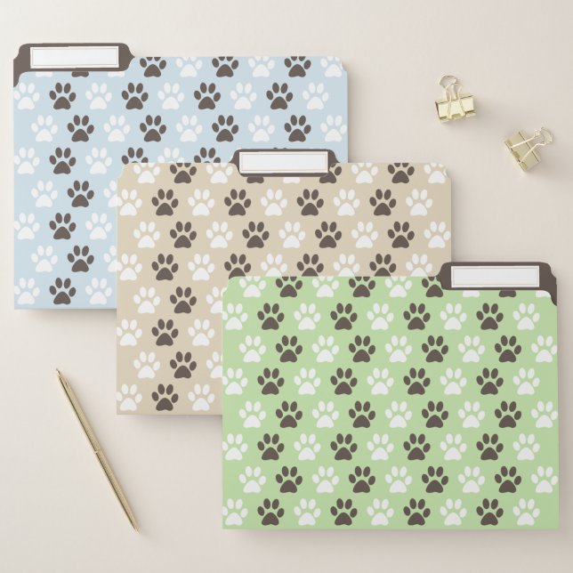 Paw Print Pattern File Folder (Set)
