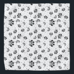 Paw print pattern in gray color bandana<br><div class="desc">Paw print pattern in gray color</div>