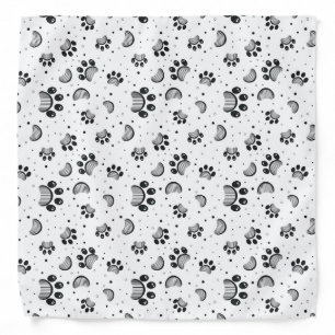 Paw print pattern in gray color bandana