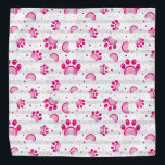 Paw print pattern in pink color bandana<br><div class="desc">Paw print pattern in pink color</div>