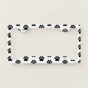Paw Print Pattern License Plate Frame