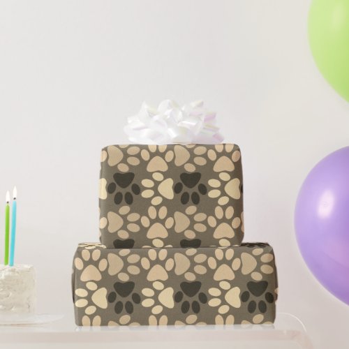 Paw Print Pattern Wrapping Paper