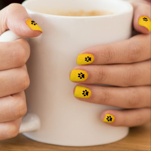 Paw Print Patterns Makeup Party Favor Gold Glitter Minx Nail Art